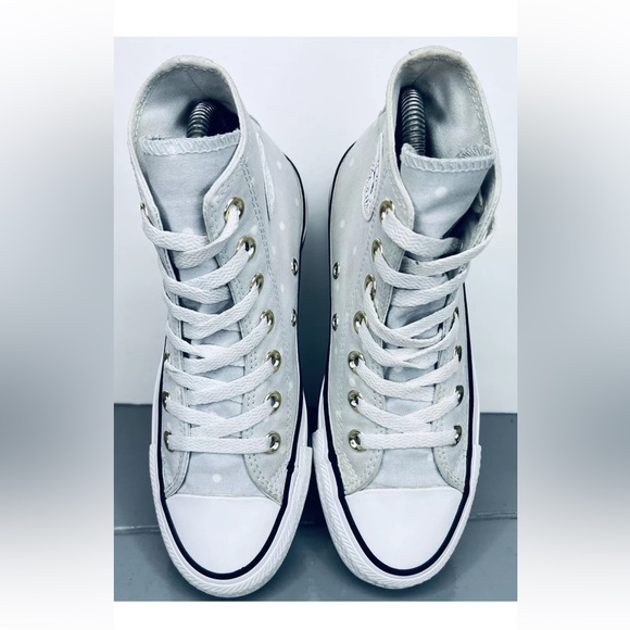 Converse 562036F Womens CTAS High Top Sneakers Polka Dot Pure Platinum Sz 5M EXC - Picture 11 of 15